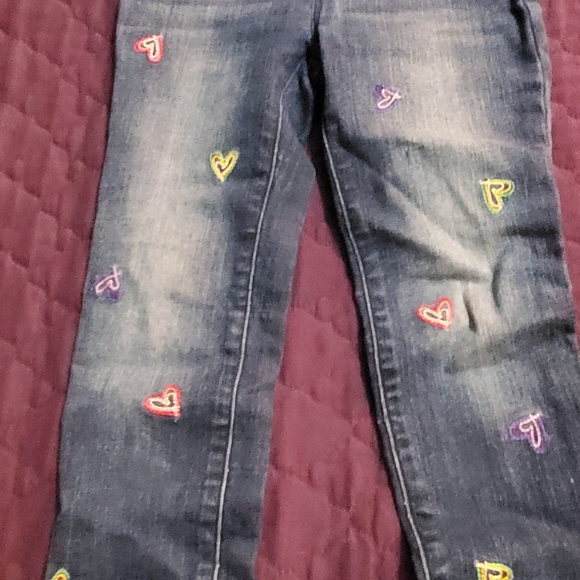 GAP Kids- NEW- Blue Skinny Jeans with heart embroidery. - Picture 2 of 4